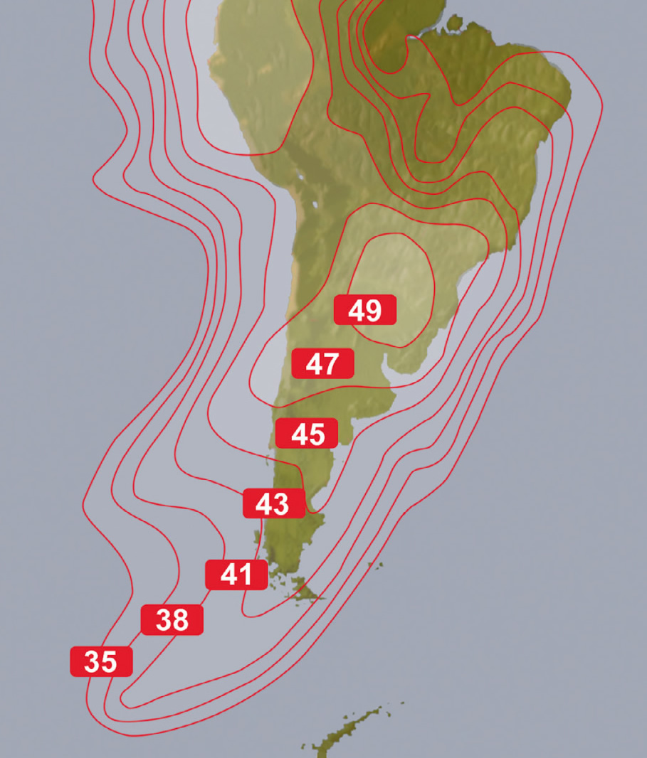 Cobertura Sudamérica Hispasat 1C